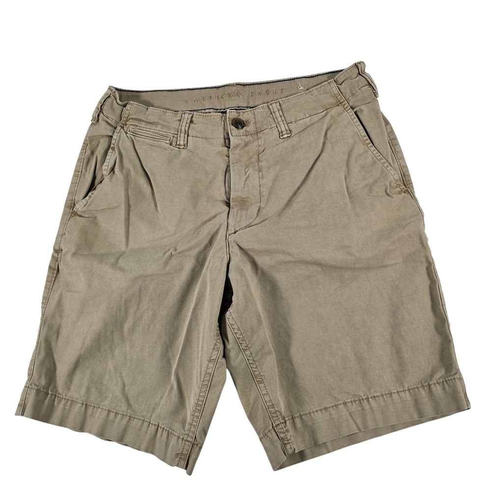 American Eagle Mens Classic Next Level Flex Khaki Chino Shorts Tan Size 32